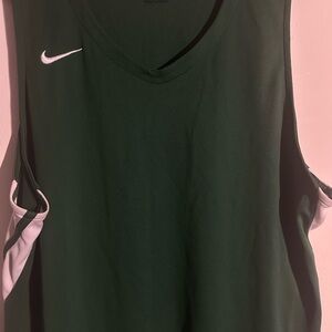 Nike Green and White Athletic Tank Top